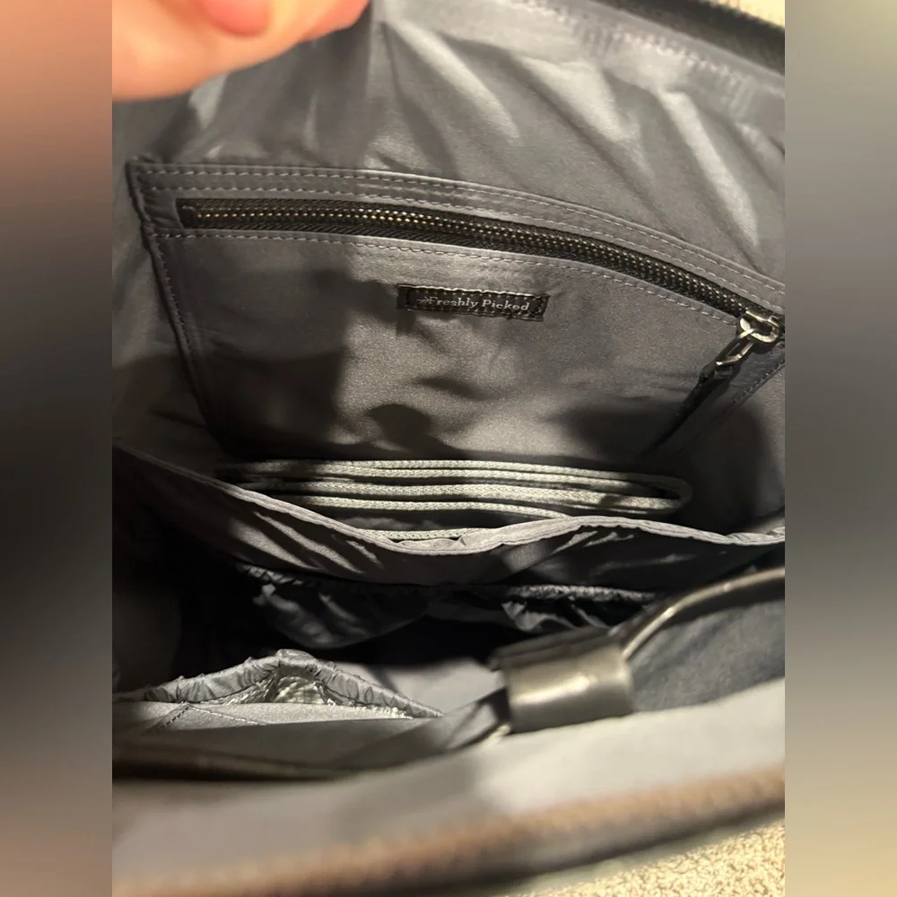Freshly Picked Black Croc minimalist diaper bag backpack